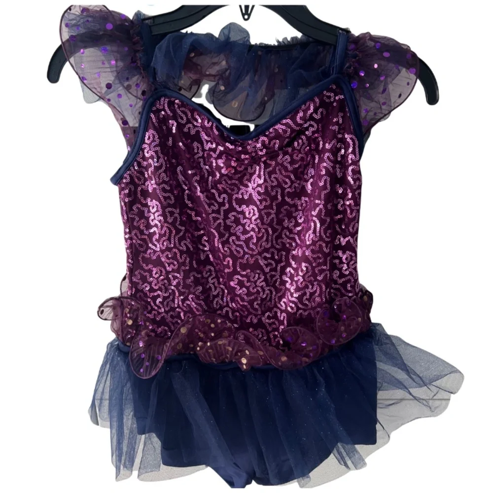Weissman Dance Girls' Costume Halloween Theatre Unitard Dress Stretchy Sequin L